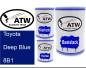 Preview: Toyota, Deep Blue, 8B1: 500ml Lackdose + 500ml Klarlack + 250ml Härter - Set, von ATW Autoteile West.
